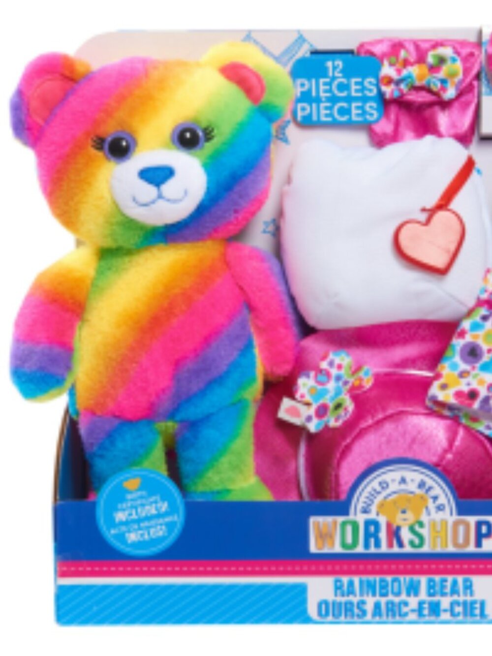 NEW Rare Build A Bear Rainbow Tie Dye Bear Workshop Kit PLUS Mini Sloth